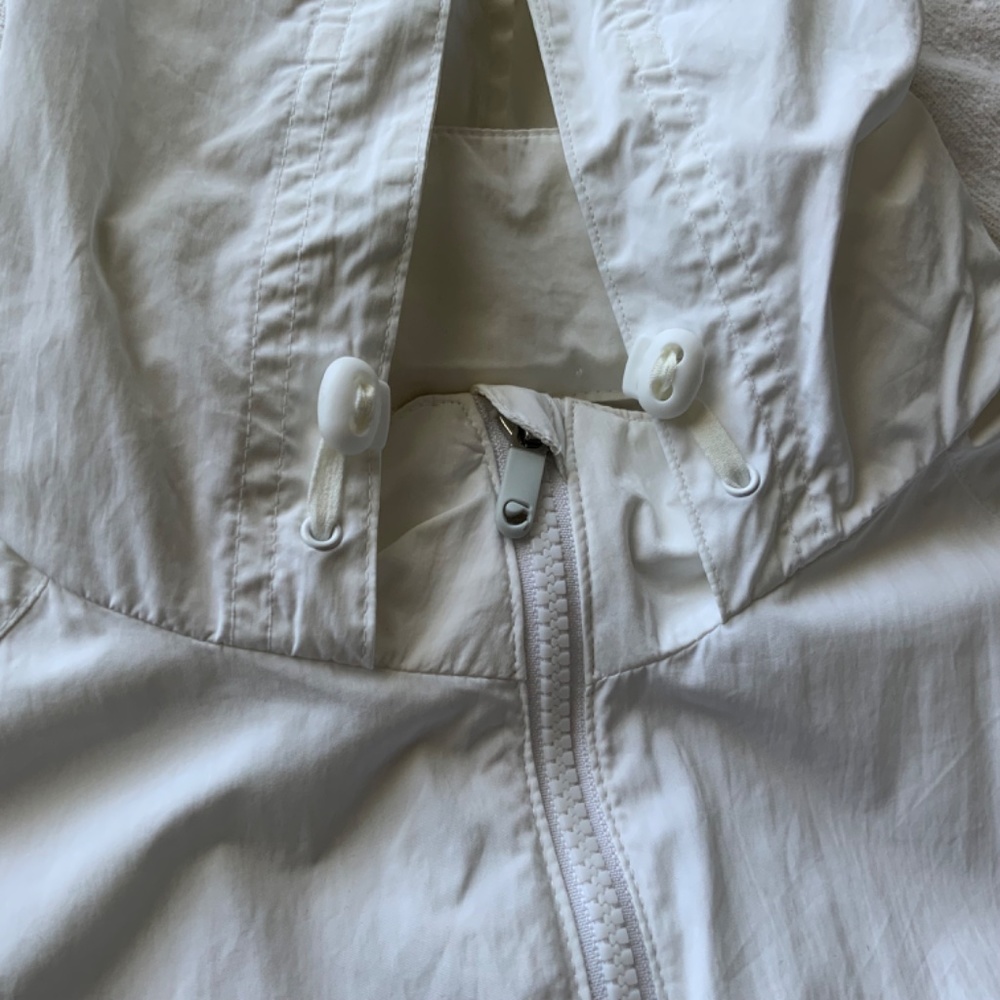 GapFit White Lightweight Outdoor Wind Rain Hooded Jacket size L - Picture 7 of 11